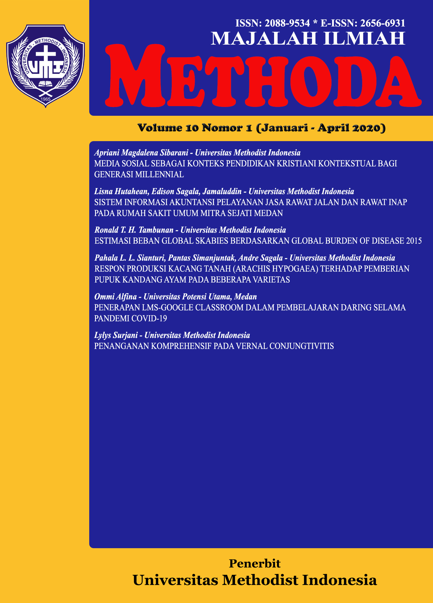 					View Vol. 10 No. 1 (2020): Majalah Ilmiah METHODA
				
