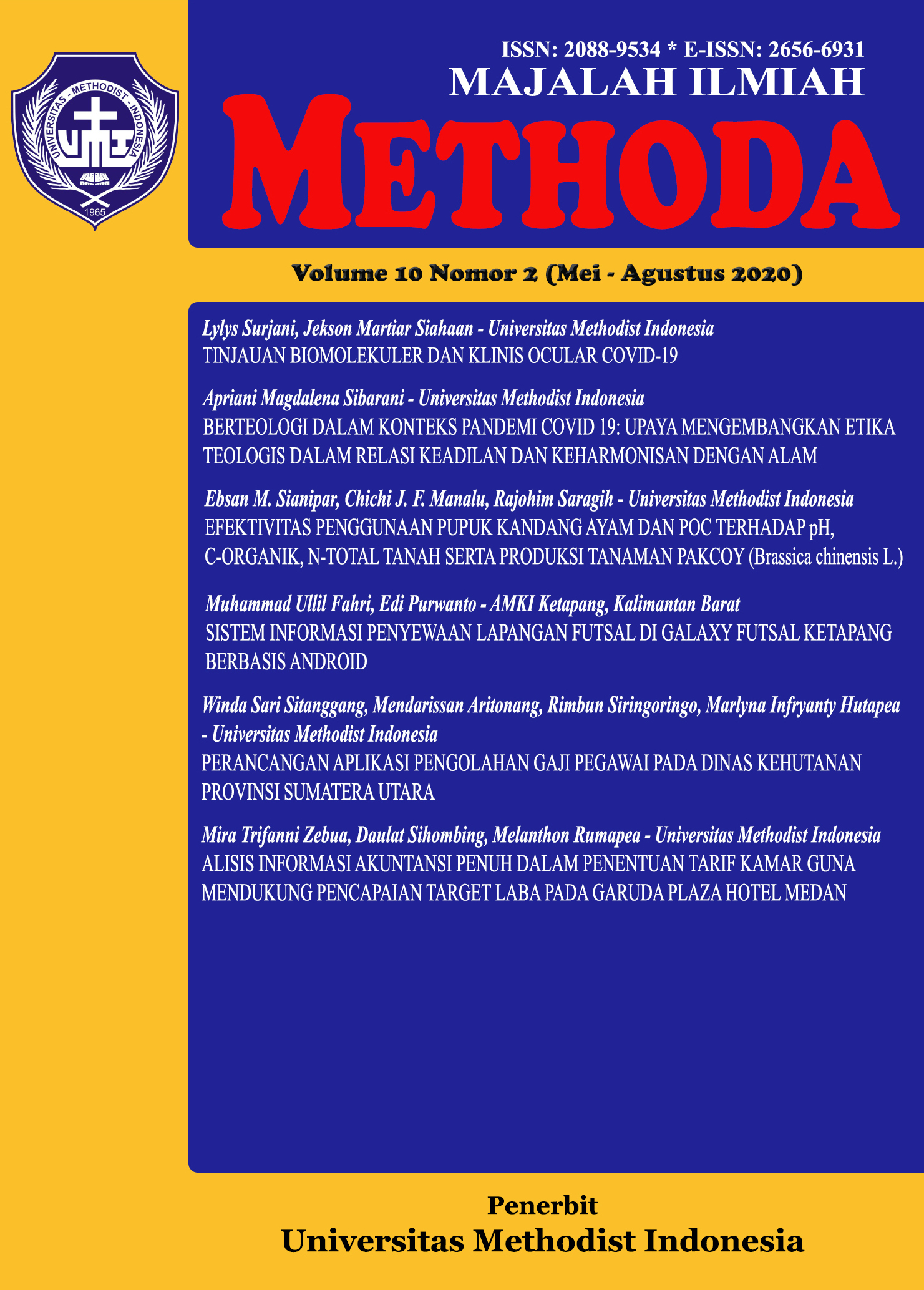 					View Vol. 10 No. 2 (2020): Majalah Ilmiah METHODA
				