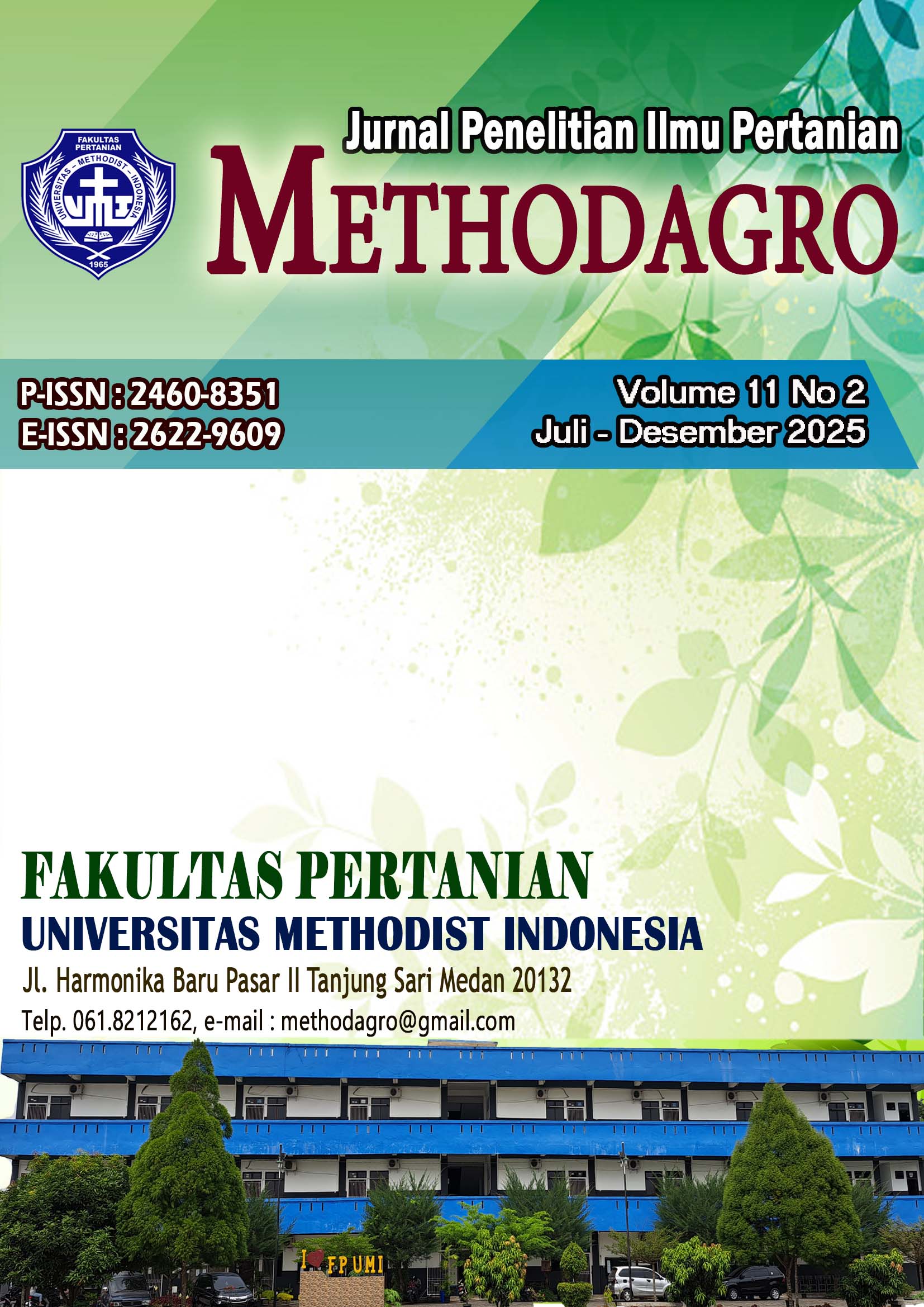 					View Vol. 11 No. 2 (2025): Jurnal Penelitian Ilmu Pertanian METHODAGRO
				